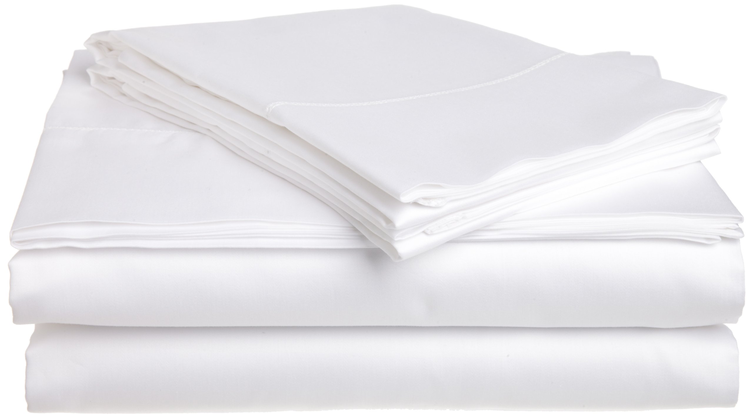 Premium 300 Thread Count Egyptian Cotton Sateen King Size Sheet Set - Soft & Breathable Luxury Bedding - White - Perfect for Master Bedrooms, Hotels & Guest Rooms