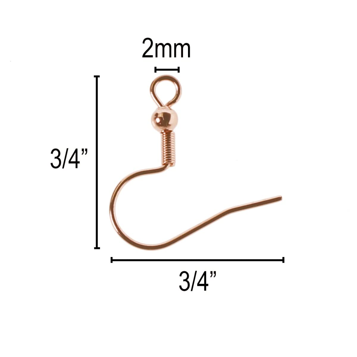 Rose Gold Earring Hooks 1000 Pack - Jewelry Making Supplies for DIY Earrings, Necklaces & Craft Projects