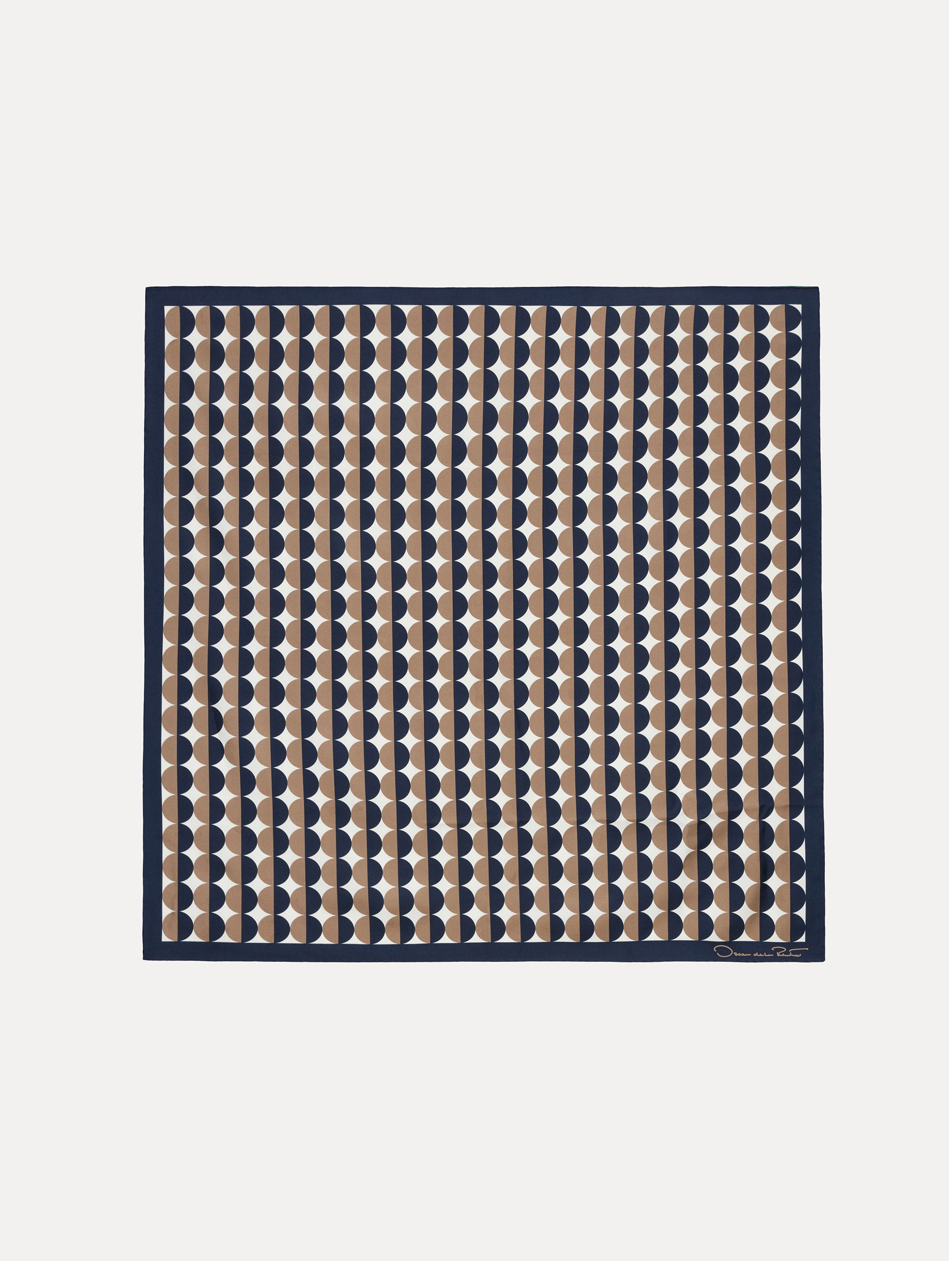 Elegant Geometric Circle Print Silk Scarf for Women - Lightweight & Luxurious Fashion Accessory for Office, Party, and Everyday Wear