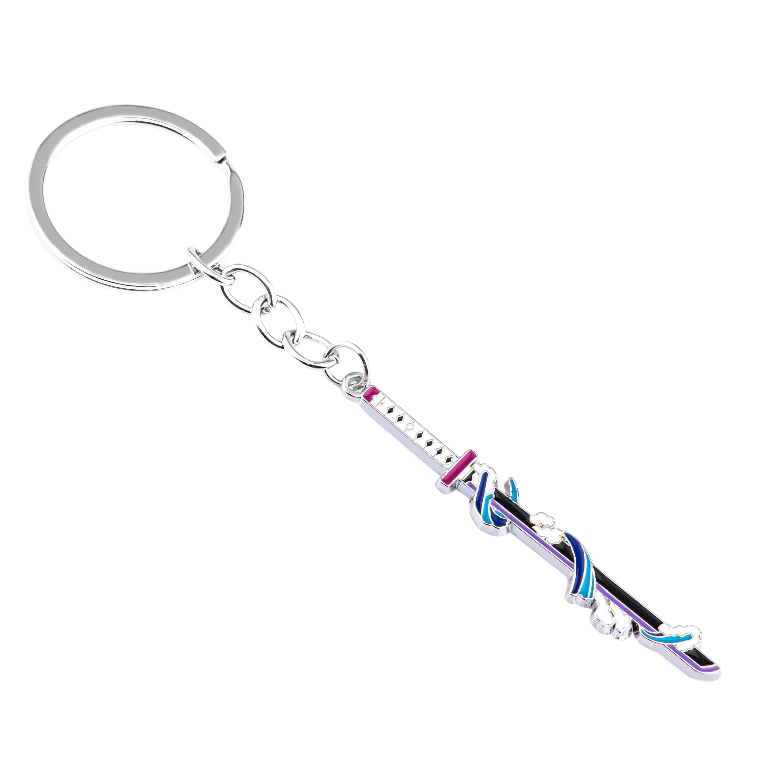 Demon Slayer Keychain, Sword Key Ring for Fans, Cool Katana Accessory for Car Keys and Anime Lovers