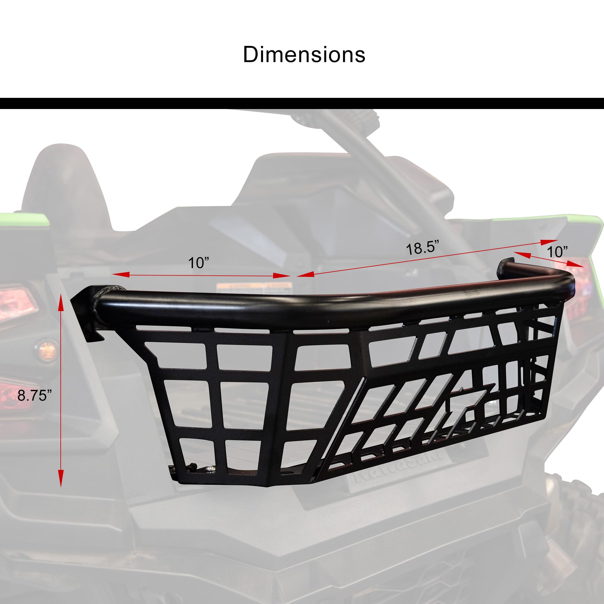 Tusk Cargo Barricade Black Powder Coated - Heavy Duty Cargo Rack for Kawasaki Teryx KRX 1000 (2020-2025) & KRX4 1000 (2023-2025) | Off-Road UTV Accessories for Hauling Gear & Outdoor Adventures