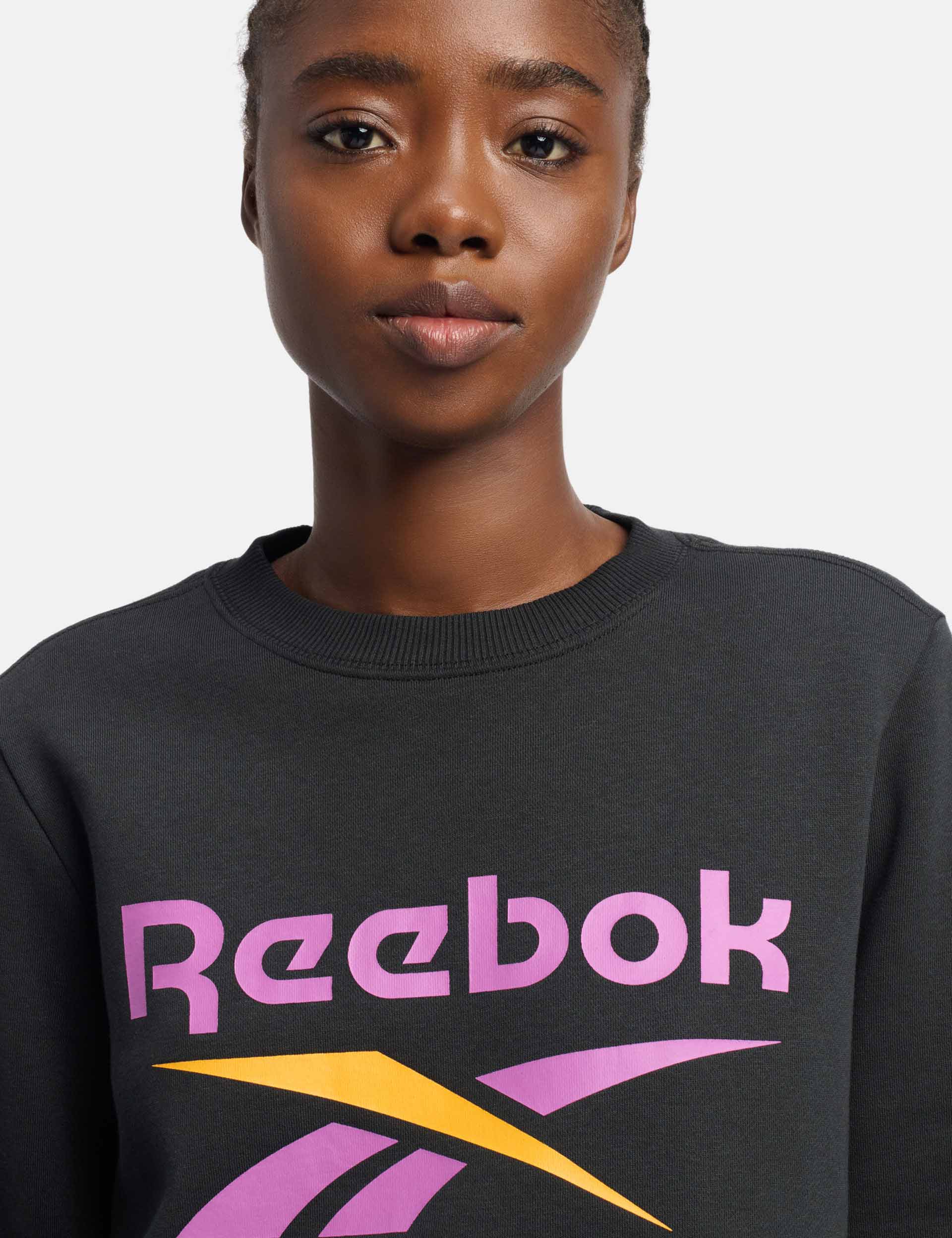 Big Logo Identity Sweatshirt - Black & Purple Rave Electric Amber Color - Perfect for Music Festivals & Streetwear Fashion