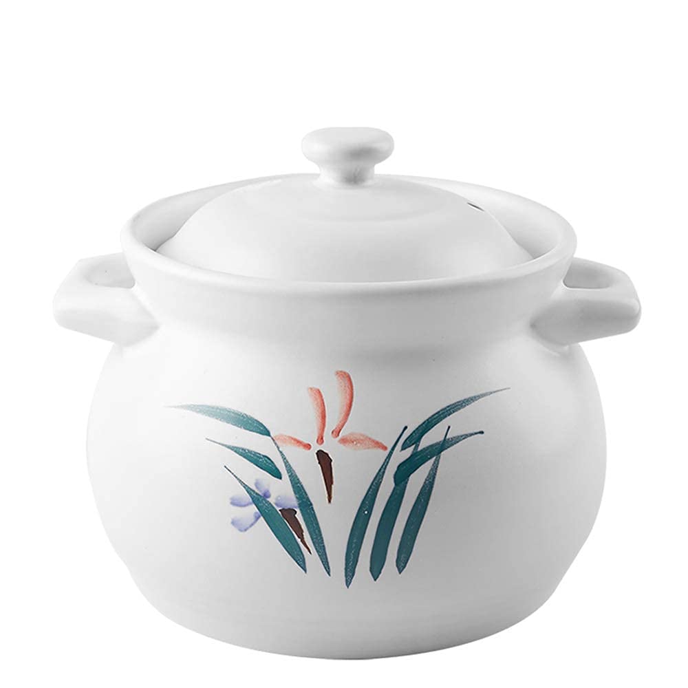 6-Quart Heat-Resistant Ceramic Pot - Clay Saucepan for 5-8 People | Perfect for Baking, Stews, Cakes, Fish Bisque & Apple Casseroles | Ideal for Family Dinners & Holiday Cooking