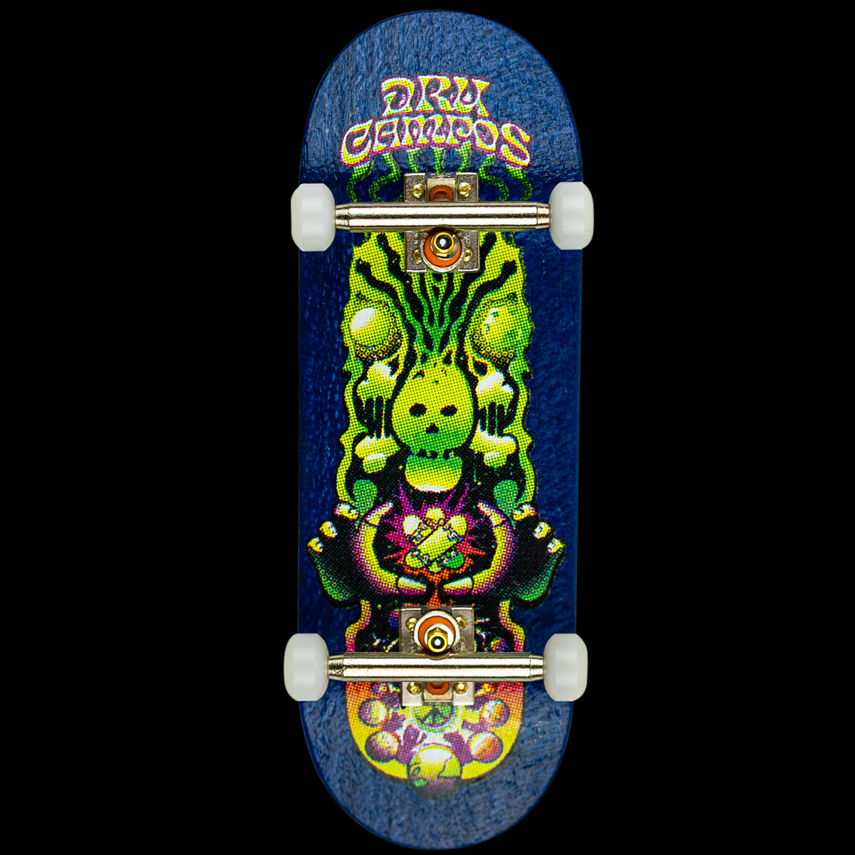 Blackriver Fingerboard Complete - Professional Finger Skateboard with Dru Campos Portal Call Design - Perfect for Skateboarding Enthusiasts & Collectors | Great for Indoor Practice, Office Desk Fun & Skate Tricks Training