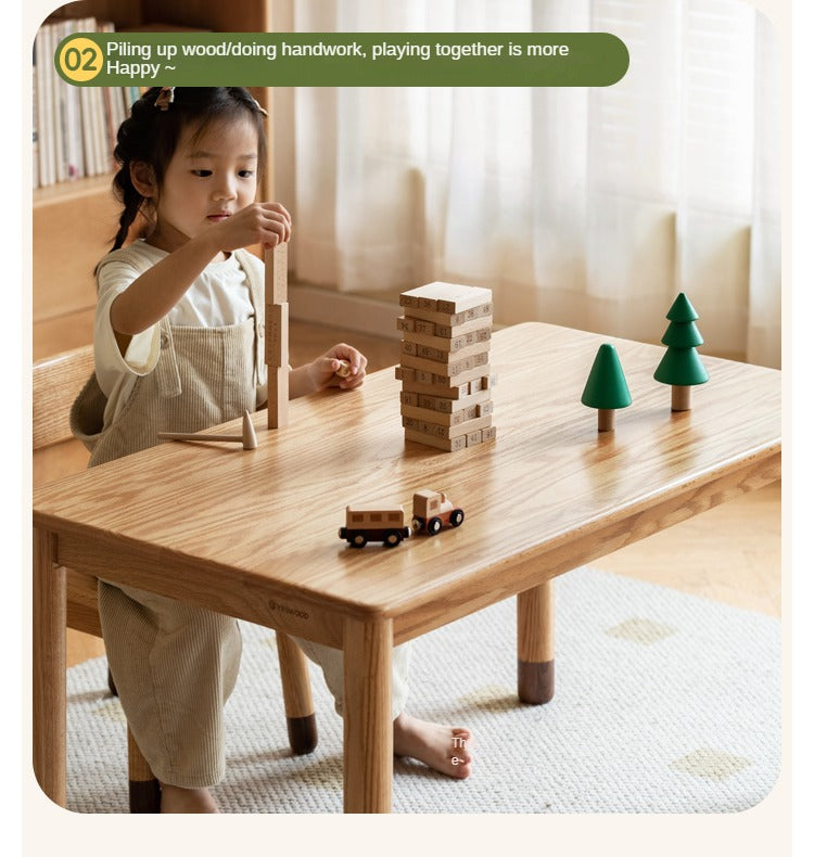 Handmade Solid Oak Wood Kids Study Desk - Durable & Ergonomic Children's Writing Table for Homework & Crafting - Perfect for Bedrooms, Homeschooling & Playrooms
