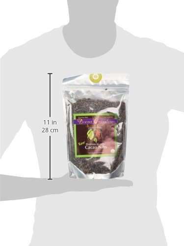 Divine Organics Raw Cacao Nibs 16oz - USDA Certified Organic Premium Rio Arriba Cacao - High in Magnesium & Antioxidants - Perfect for Smoothies, Baking, Snacks, Salads & Trail Mixes - Healthy Chocolate Chips Alternative - Great for Energy Boosting & Healthy Desserts
