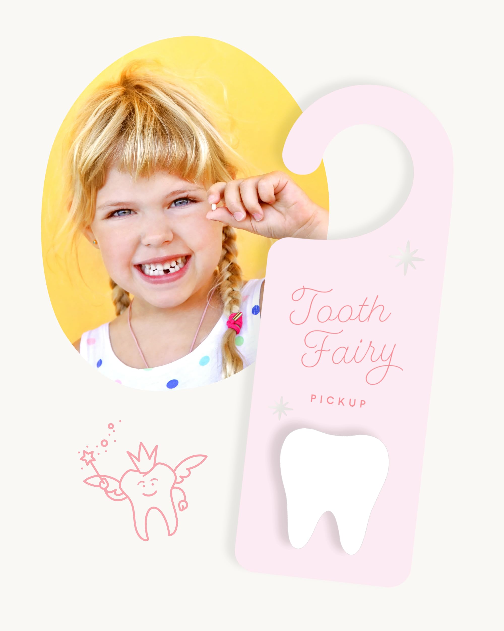Tooth Fairy Door Hanger with Money Holder - Magical Tooth Collection Box for Kids | Perfect Bedroom Decor & First Tooth Keepsake Gift