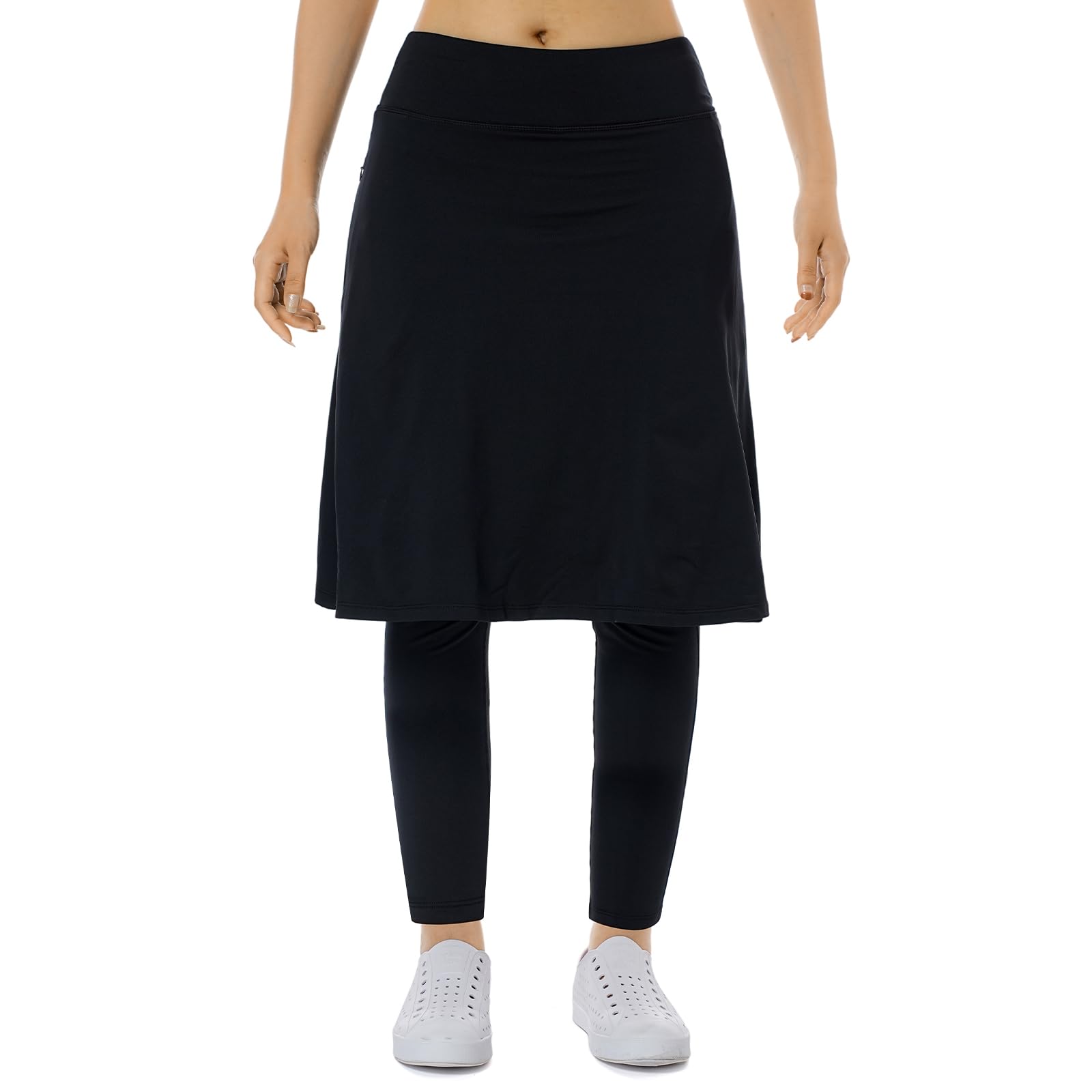 Women's Athletic Skorts with Built-in Leggings - Knee-Length Sports Skirt & Shorts Combo for Running, Yoga & Gym Workouts - Comfortable Activewear for Women