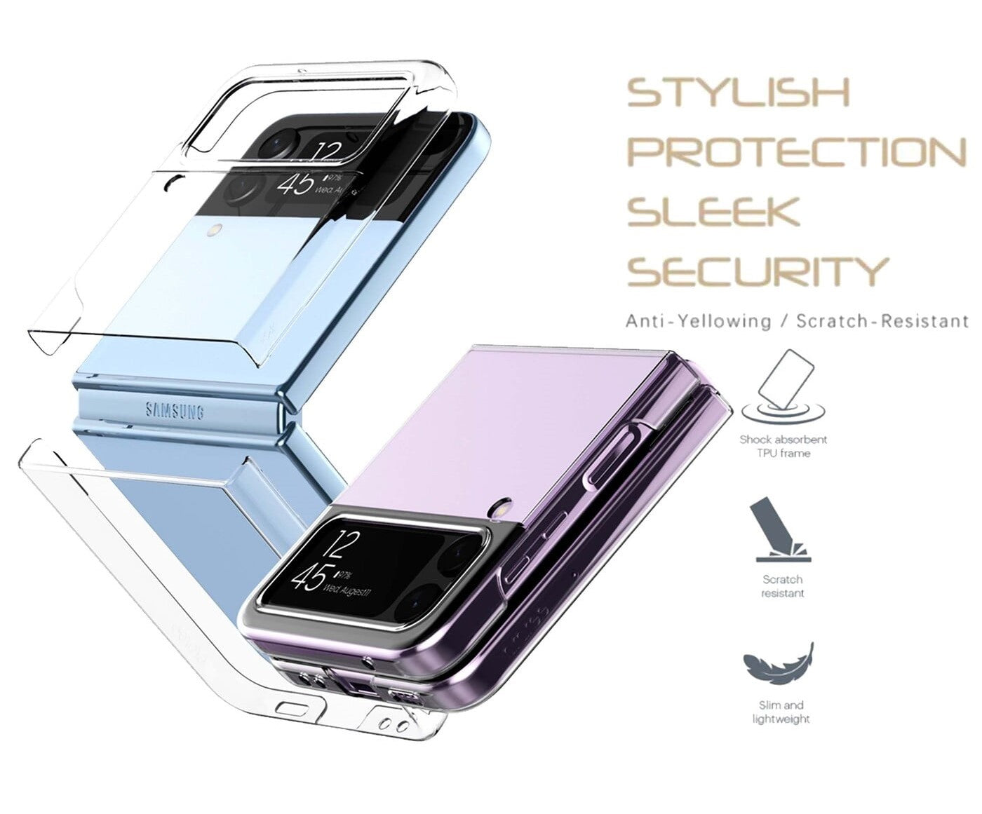 Premium iShield Crystal Palace Clear Case for Samsung Galaxy Z Flip 4 - Slim Protective Cover with Shock Absorption | Perfect for Everyday Use, Travel & Outdoor Activities