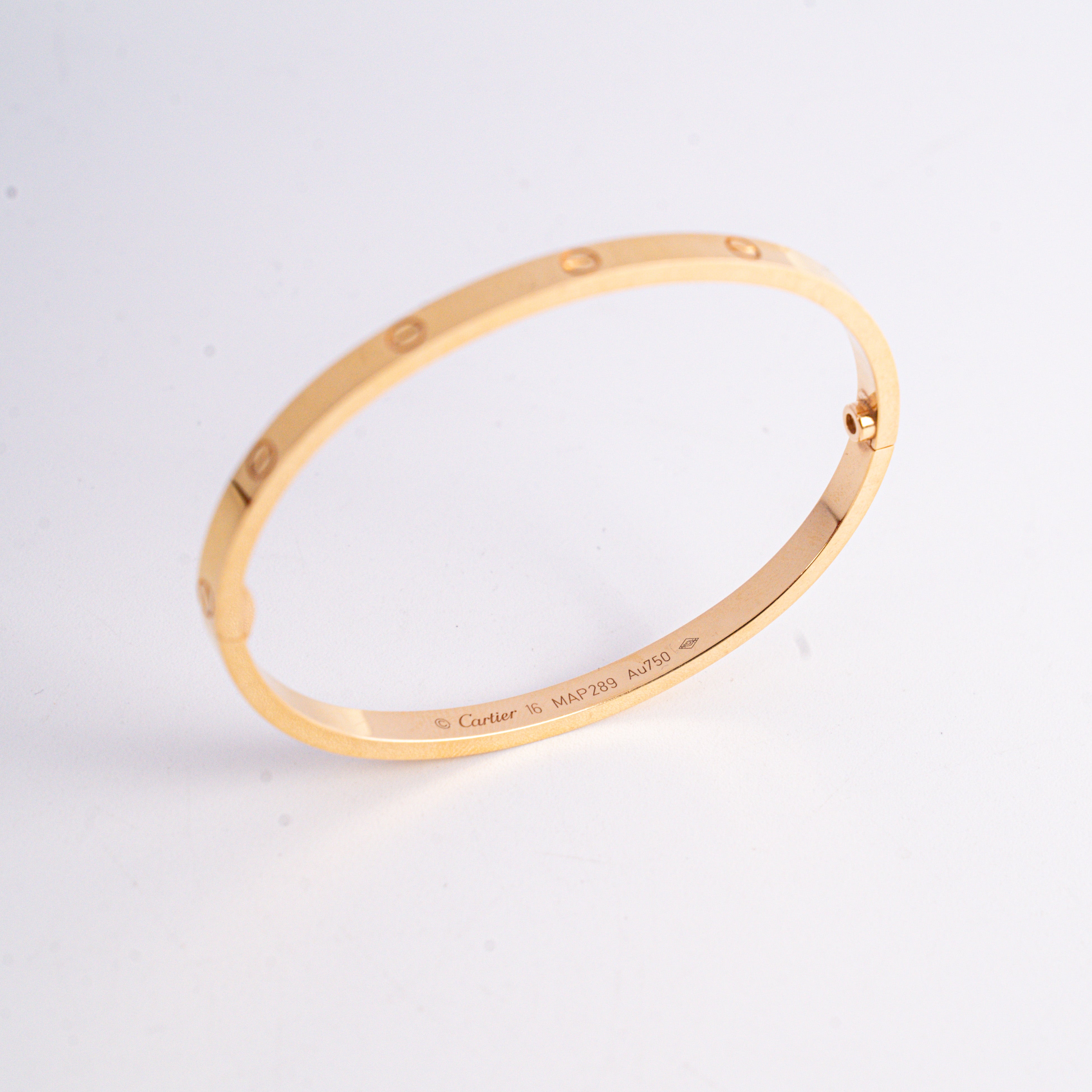 Cartier Small Love Bracelet in 18K Rose Gold - Size 16 | Luxury Jewelry for Women, Perfect for Anniversary Gifts & Special Occasions