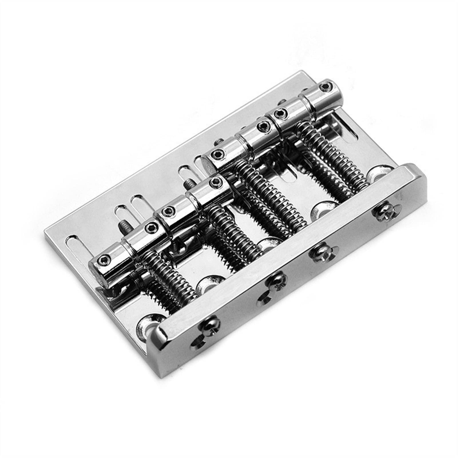 4-Piece Silver Electric Bass Guitar Bridge Set - High-Quality Saddle & Strings for Enhanced Sound | Perfect for Bass Guitar Upgrades & Repairs | Ideal for Musicians & DIY Enthusiasts