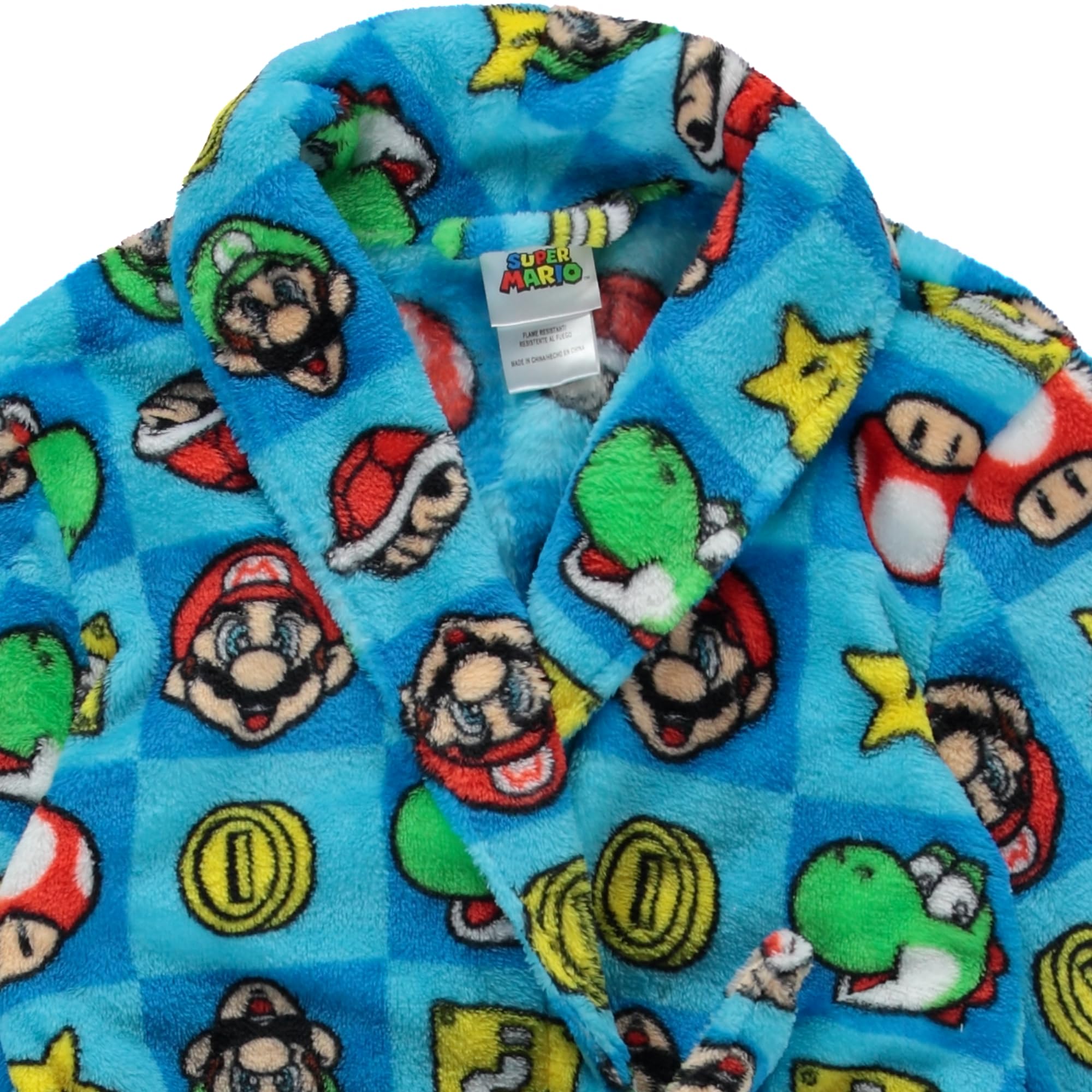 Super Mario & Sonic The Hedgehog Fleece Kids Robe - Ultra Soft Plush Bathrobe for Boys & Girls Ages 4-10 | Cozy Toddler & Kids Pajama Robe for Bath Time, Birthday Gifts & Christmas Presents
