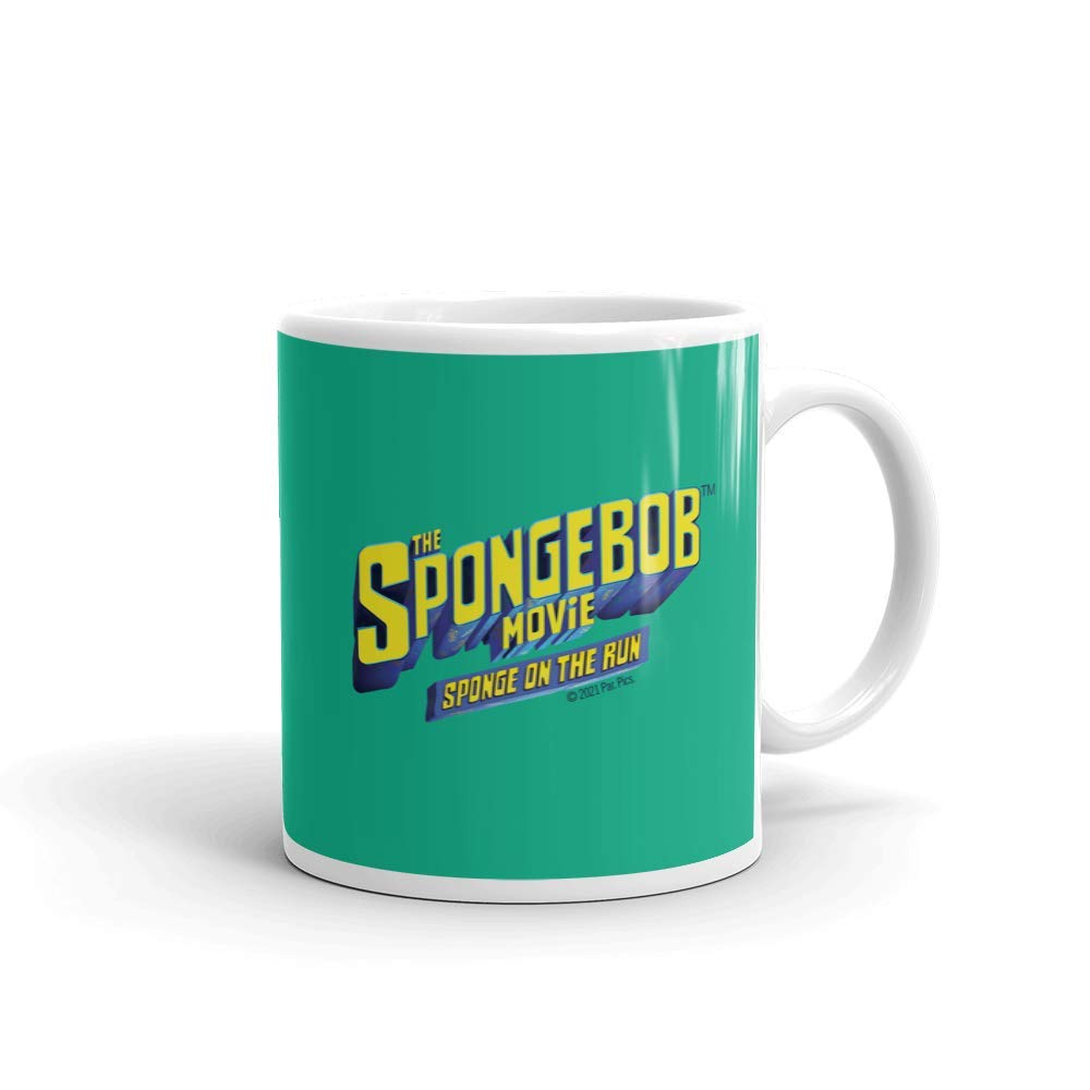 SpongeBob SquarePants Sponge on the Run Plankton Badge White Coffee Mug - Officially Licensed Merchandise - Perfect for Home, Office & Gifts for Fans