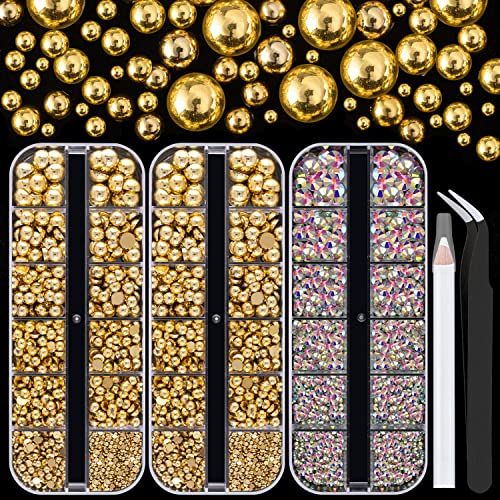 AB Crystals + Gold Pearls