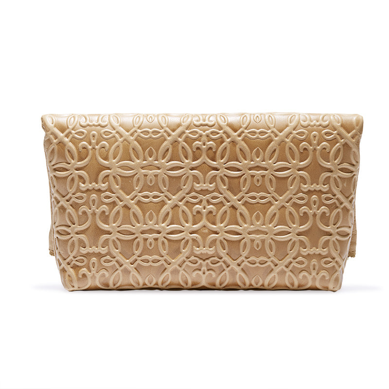 Gabriel Genuine Leather Fold Over Clutch Purse for Women - Light Brown Crossbody Bag | Perfect for Evening Parties, Weddings & Date Nights