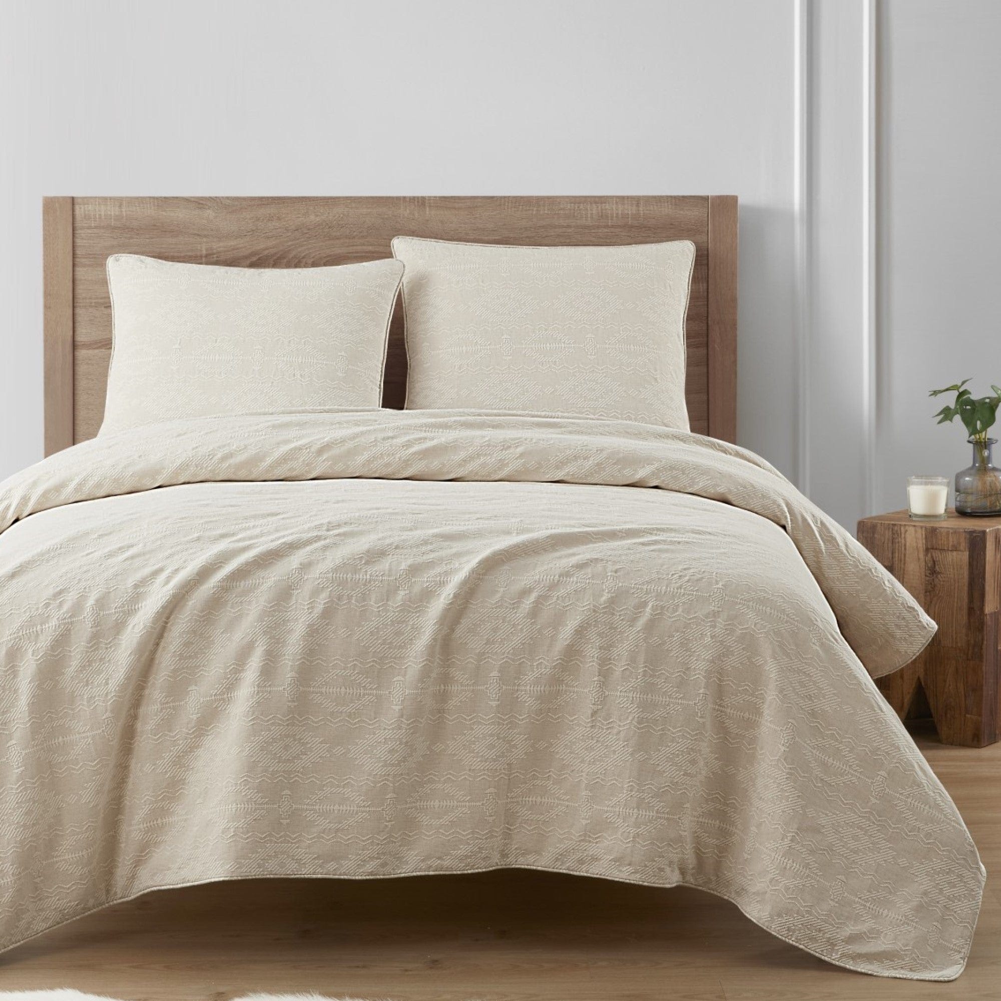 Luxury Tempe Matelassé Bedding Set - Queen Size, Soft Waffle Weave, 100% Cotton - Perfect for Cozy Bedrooms & Guest Rooms