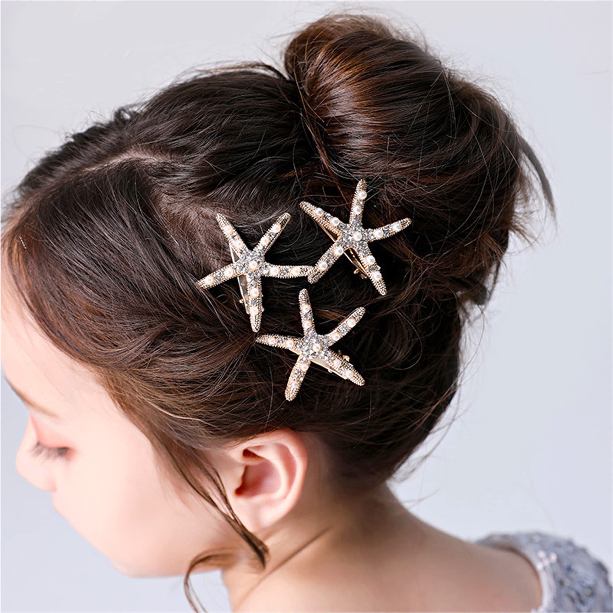 Pearl Starfish Hair Clip for Women & Girls - Elegant Mermaid Accessories for Beach & Party
