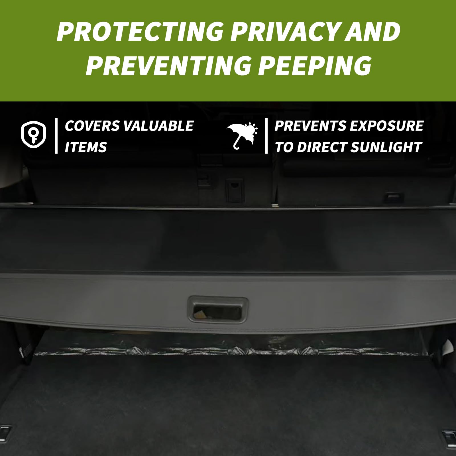 2024-2010 Toyota 4Runner Trunk Cargo Cover - Retractable Privacy Screen with Carbon Fiber Texture, Anti-Peeping Security Shade Car Accessory | Perfect for Road Trips, Camping & Grocery Hauling