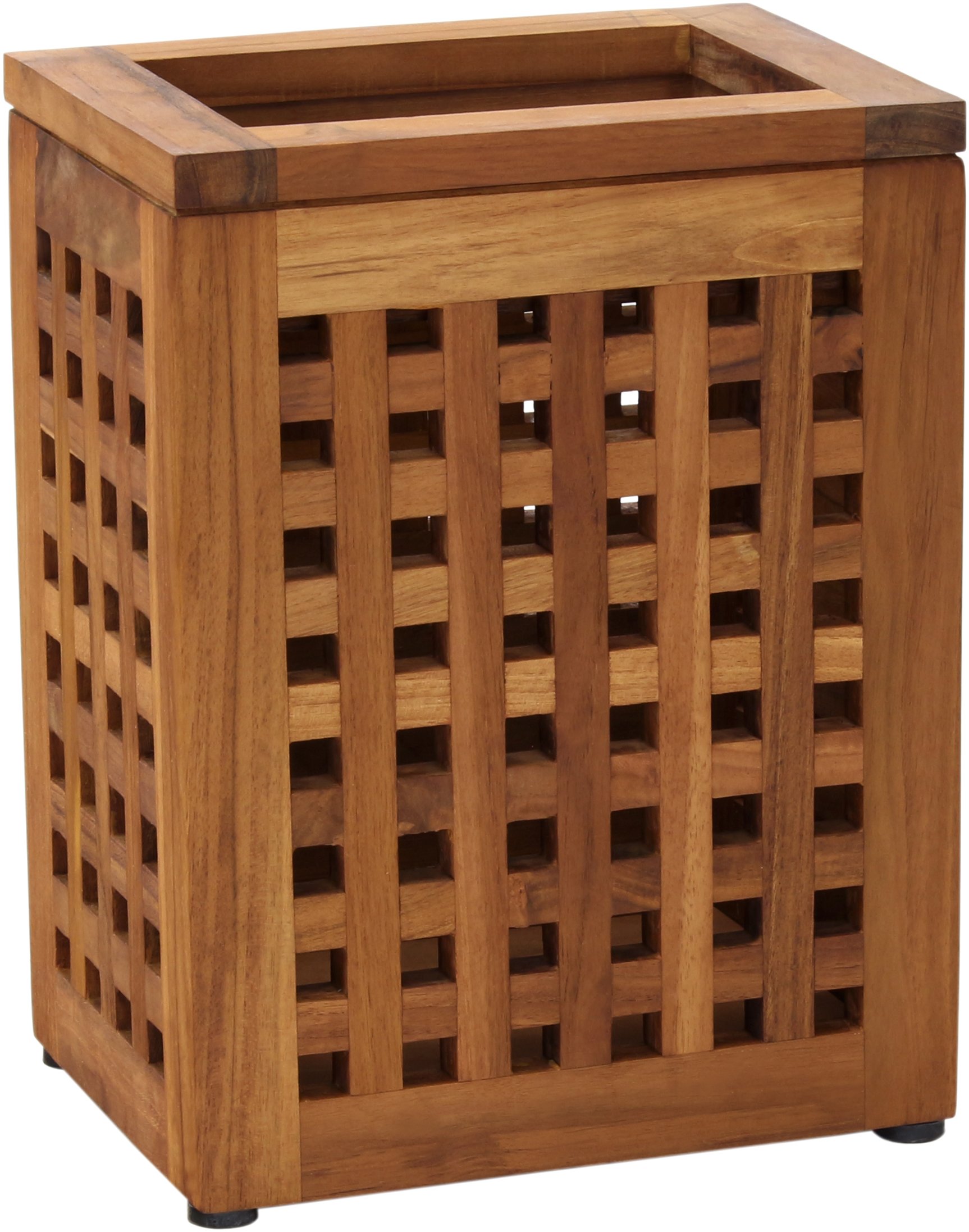 AquaTeak Wooden Shower Drain Grate Waste Basket - Rust-Resistant Bathroom Floor Drain Cover for Showers, Bathtubs & Wet Areas