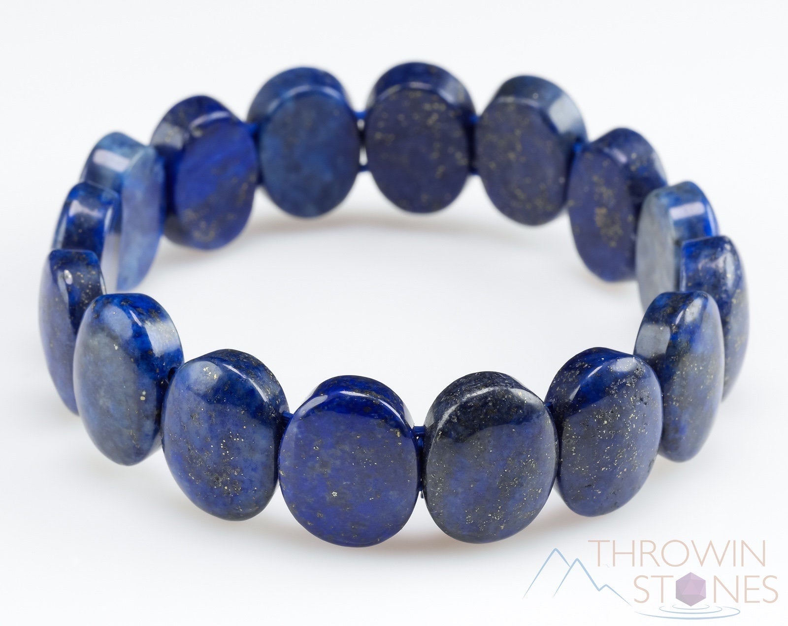 Lapis Lazuli Crystal Bracelet - Handmade Healing Stone Cuff with Oval Beads for Women | Spiritual Jewelry, Chakra Balancing, Meditation & Energy Healing Accessories | Perfect for Yoga, Reiki & Wellness Gifts