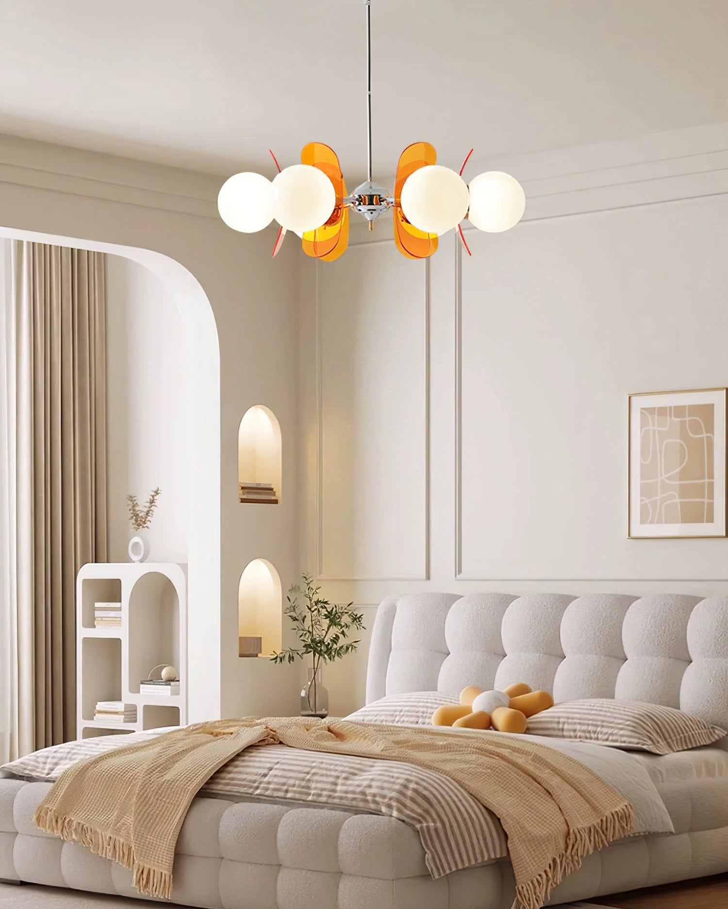 Glow in the Dark Chandelier - Elegant Phosphorescent Ceiling Light Fixture for Bedroom, Dining Room & Home Decor | Energy-Efficient LED Crystal Lighting