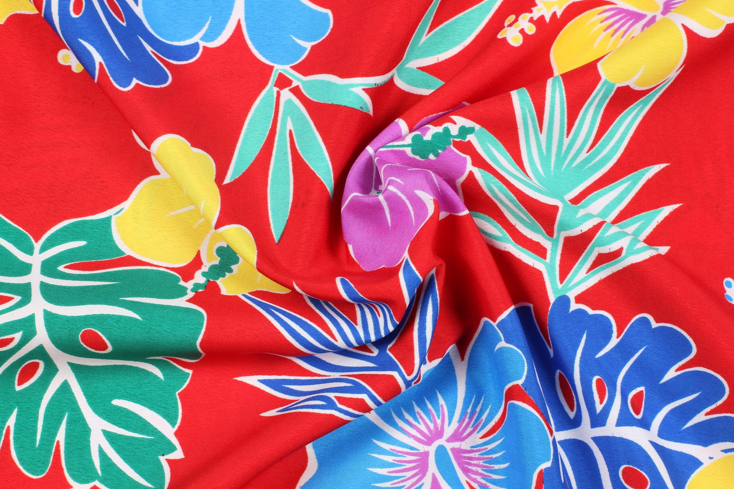 LA LEELA Women's Hawaiian Floral Beach Cover Up - Lightweight Swimwear Cover Up Dress for Summer Vacation, Pool Party & Beach Outings