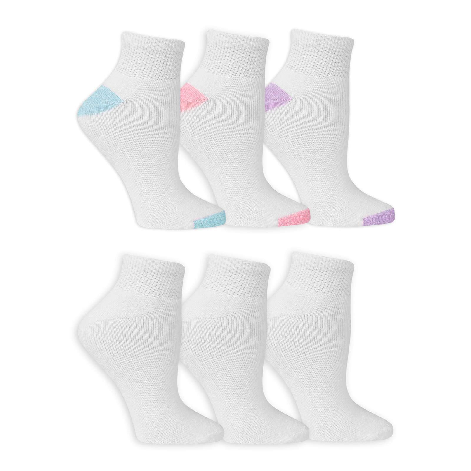Fruit of the Loom Women's 6-Pack Ultra Soft Cushioned Ankle Socks - Comfortable Everyday Wear for Work, Gym & Casual Outfits