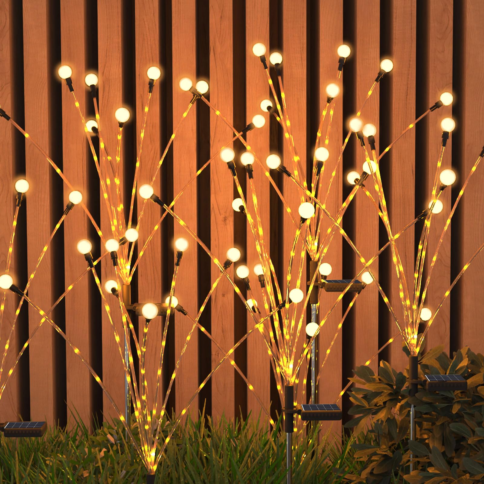 Upgraded Solar Garden Lights with Swinging Motion - 2 Pack Outdoor Solar Path Lights, Warm White LED, Heavy Duty Bulb Base & Flexible Pole - Perfect for Patio, Yard, Pathway, and Garden Decor at Night