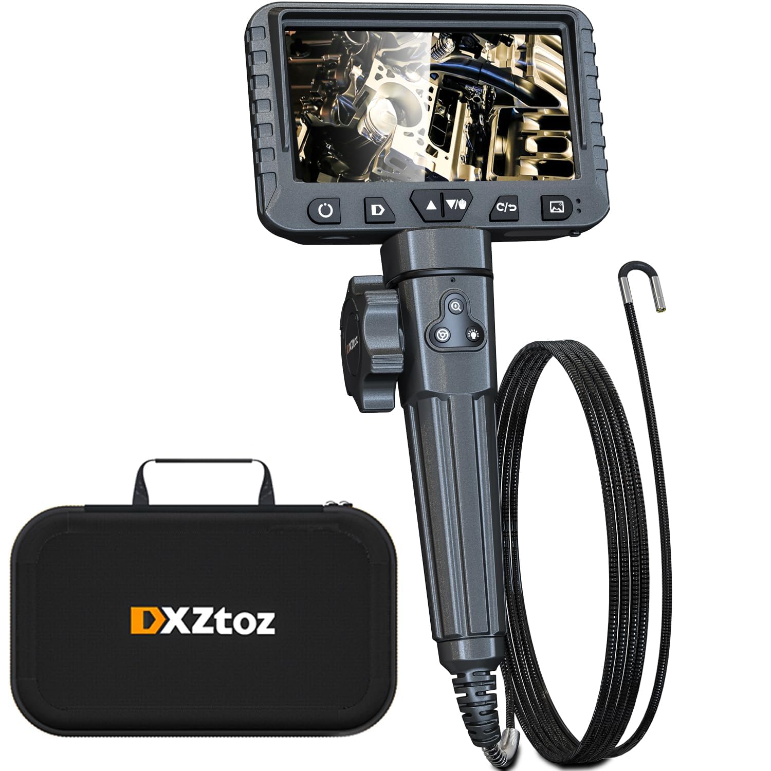 3.9mm Articulating Borescope - DXZtoz Professional Super Thin Endoscope Inspection Camera with 360° Rotatable Snake Camera, Flexible Gooseneck & LED Light - 3.3FT Waterproof Fiber Optic Scope - Perfect for Automotive Repair, Plumbing Inspection, HVAC Maintenance & DIY Home Projects