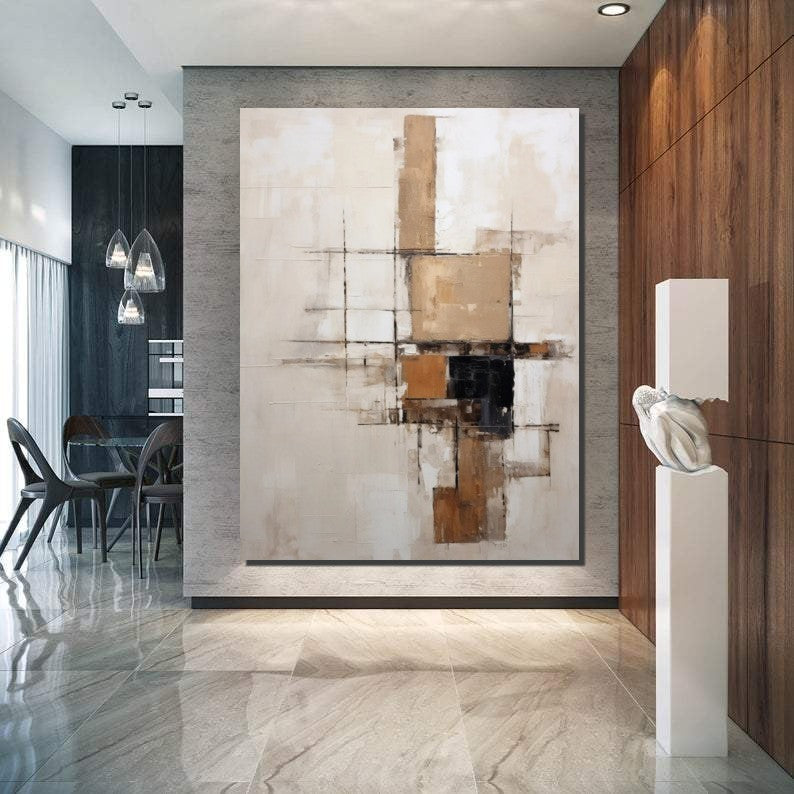 Extra Large Abstract Acrylic Wall Art - Hand Painted Modern Canvas Painting for Living Room & Dining Room Decor | Perfect for Home, Office, and Gift Giving