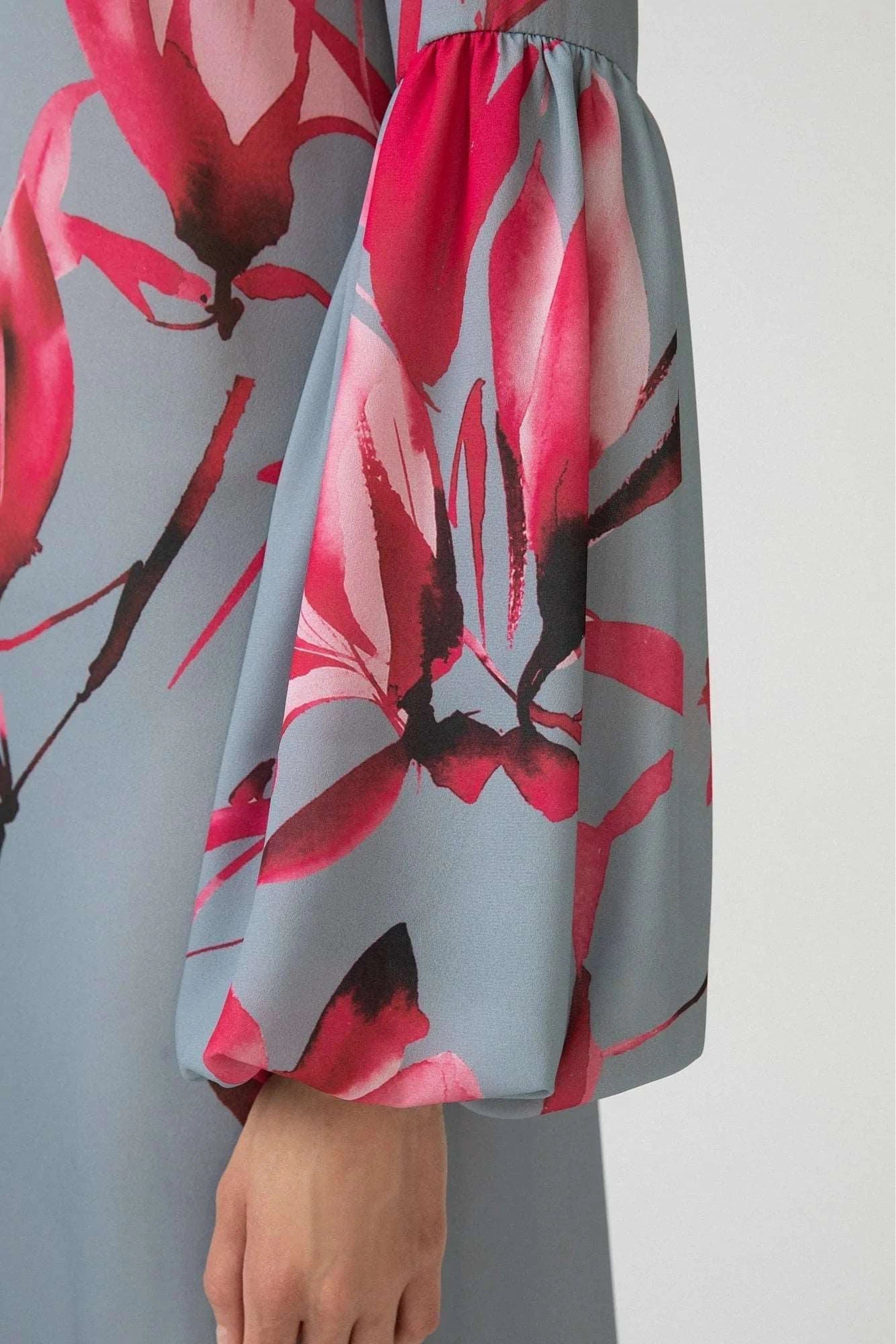 Zara Floral Print Long Sleeve Balloon Dress for Women | Elegant Party, Wedding Guest & Special Occasion Outfit
