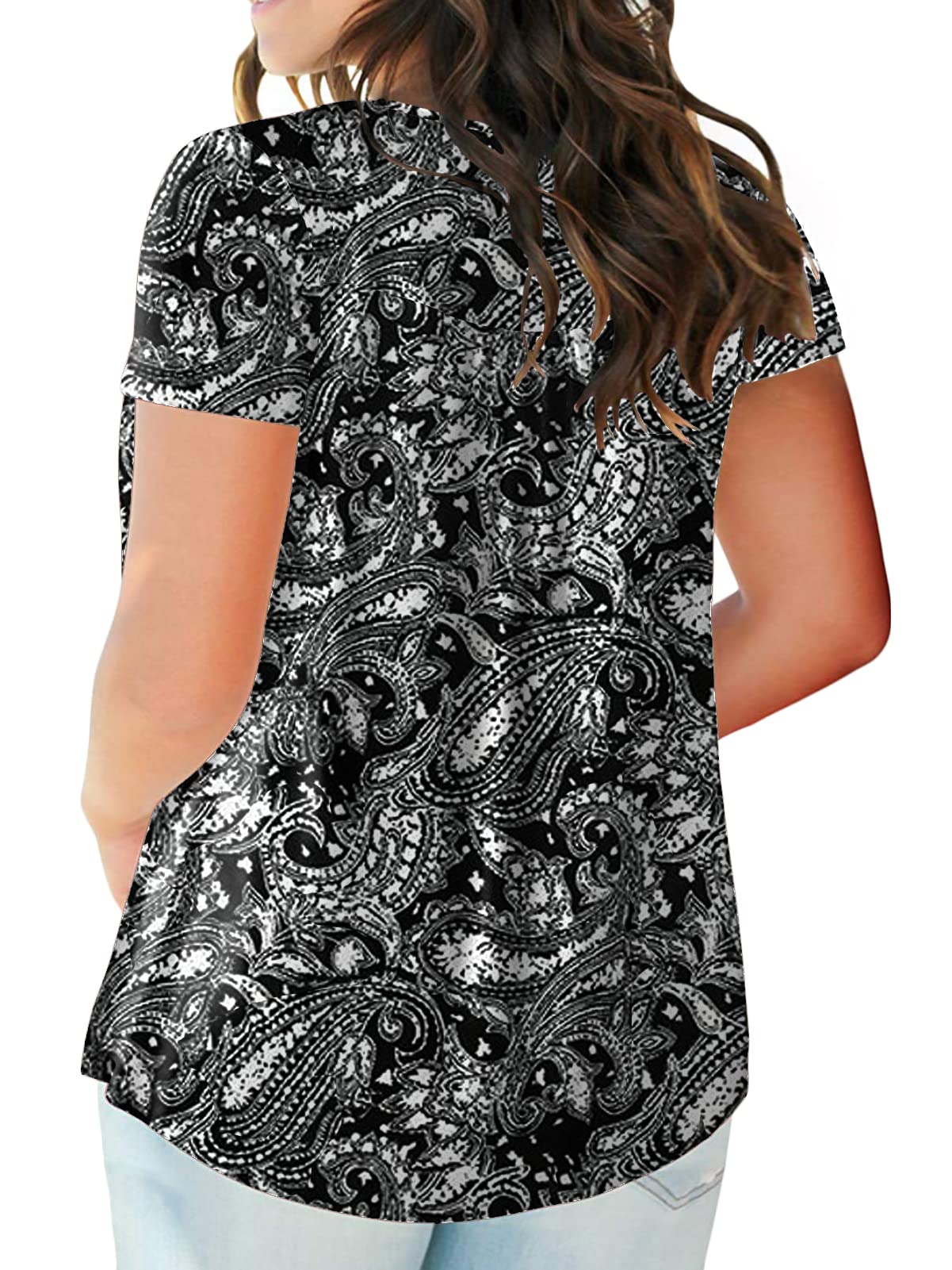 Plus Size Women's Summer Henley Shirts - Flowy Tunic Tops for Casual Wear, Beach Outfits & Everyday Comfort