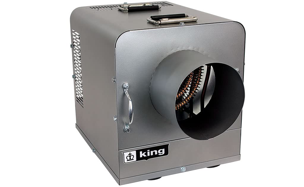 KING PKB2405-1-T-DT-FM 5KW 240V Single Phase Portable Ductable Unit Heater - Perfect for Garage, Workshop & Industrial Heating