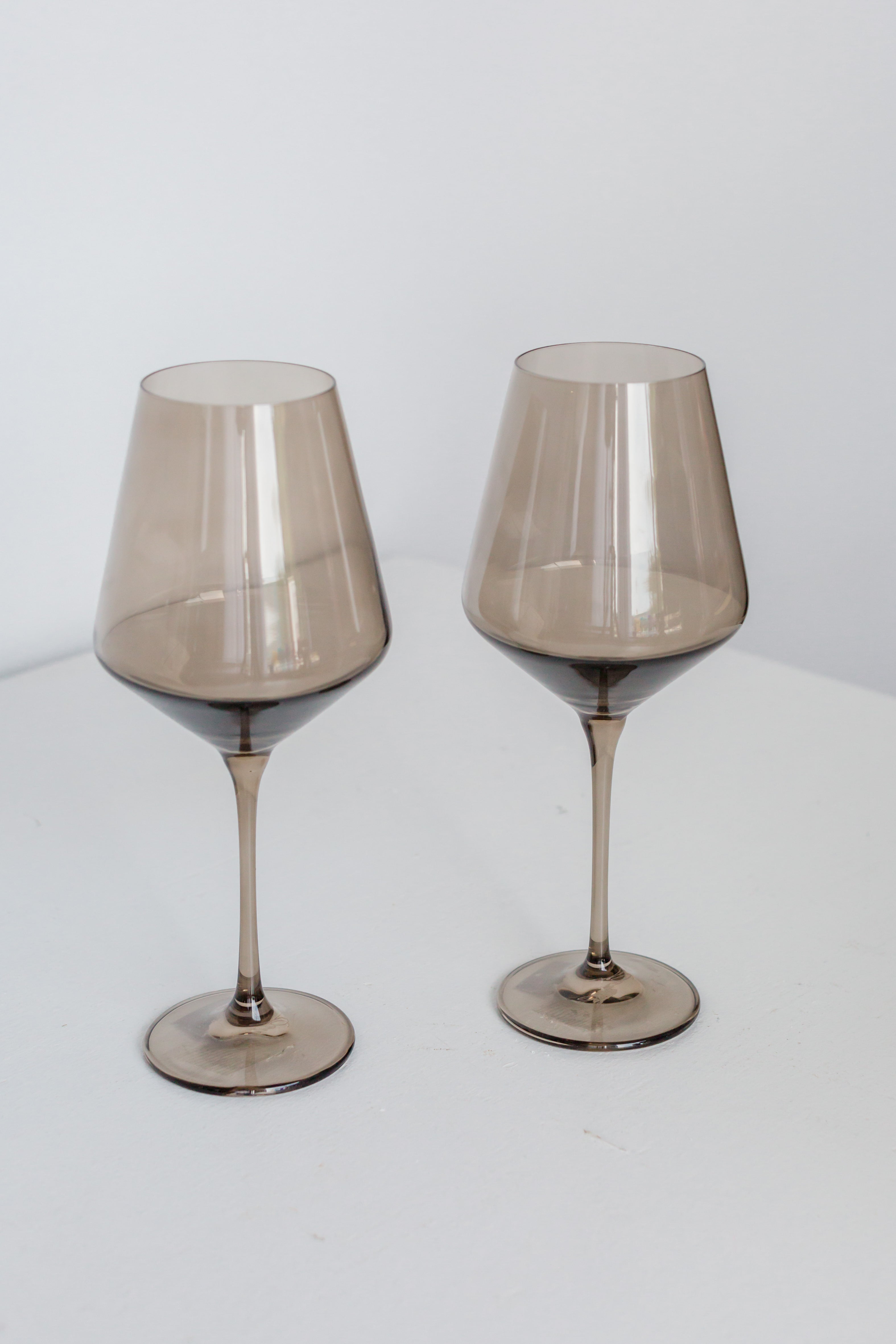 Estelle Colored Wine Glasses Set of 6 - Mocha Mousse (Amber Smoke) for Red Wine, White Wine & Cocktails | Elegant Stemware for Dinner Parties, Weddings & Home Entertaining