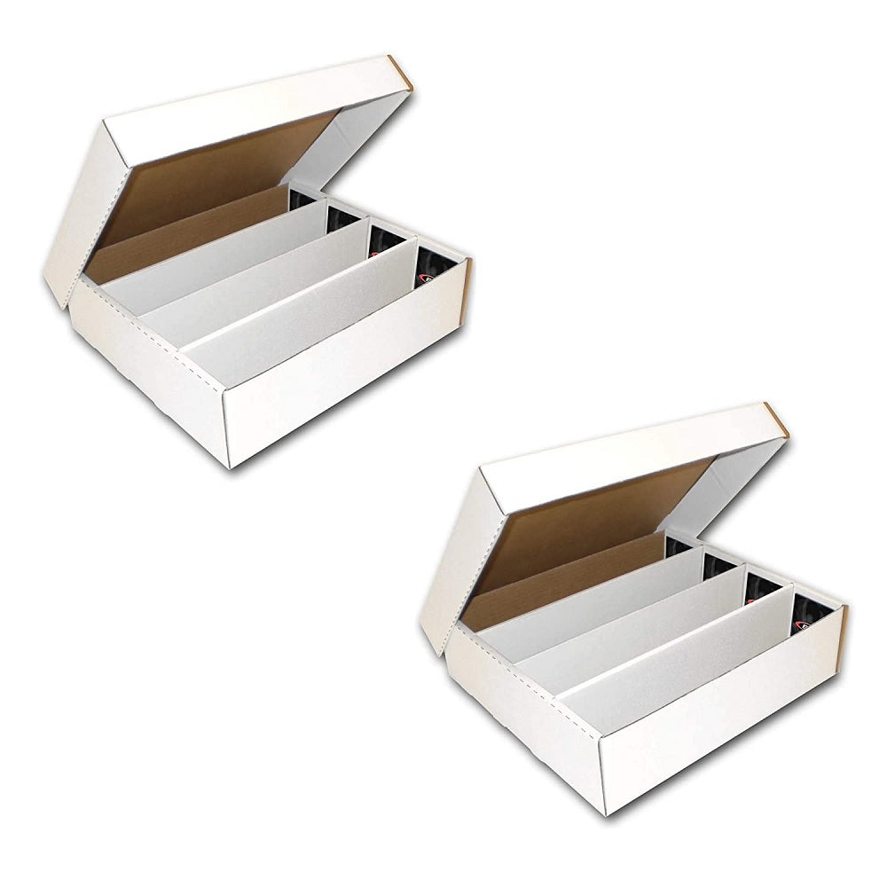 BCW 3200-Count Trading Card Storage Box with Full Lid - Set of 2 | Organize & Protect Baseball, Pokemon, MTG, Yu-Gi-Oh Cards | Perfect for Collectors & Gamers