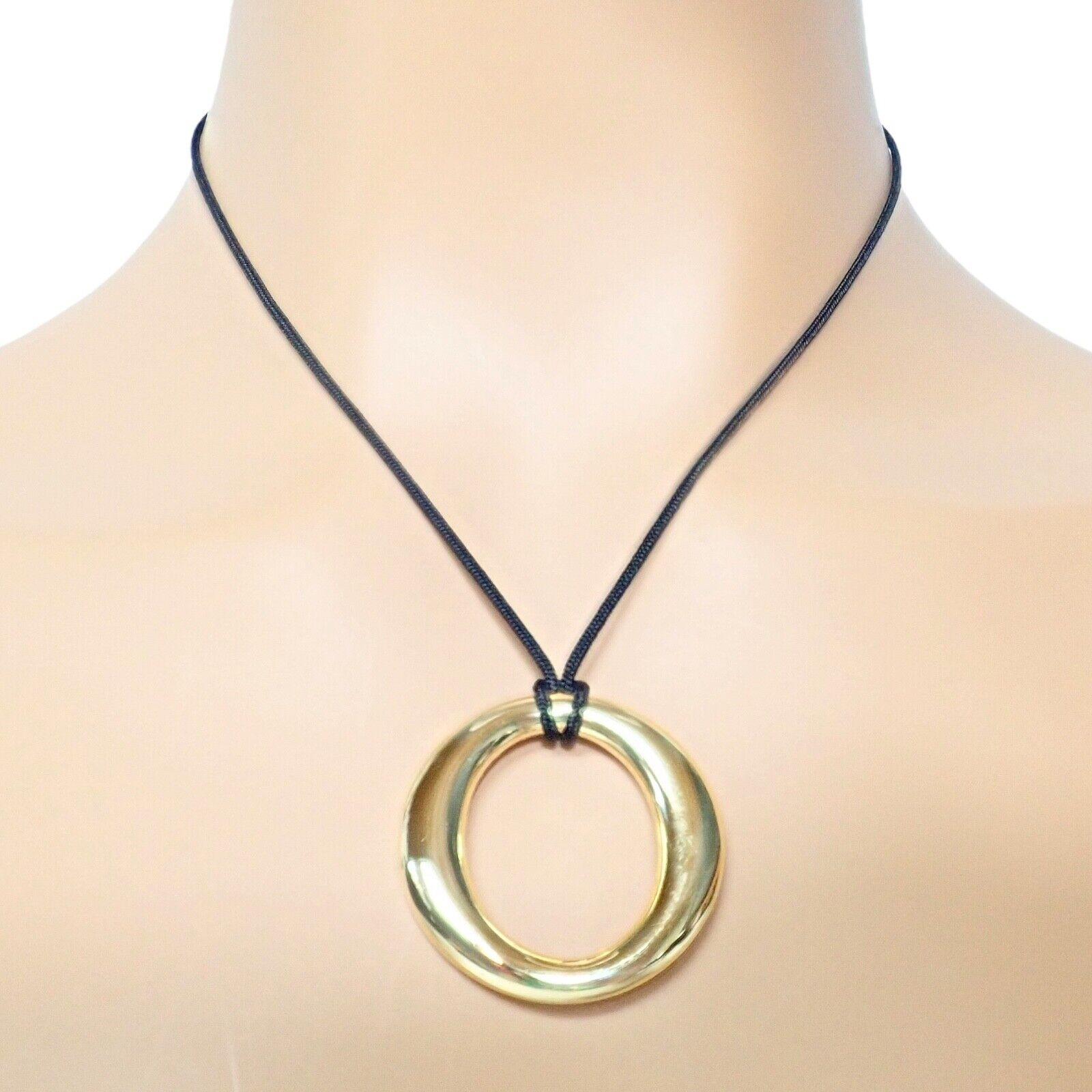 Authentic Tiffany & Co 18k Yellow Gold Peretti 35mm Medium Sevillana Necklace - Elegant Jewelry Gift for Women, Perfect for Weddings & Special Occasions