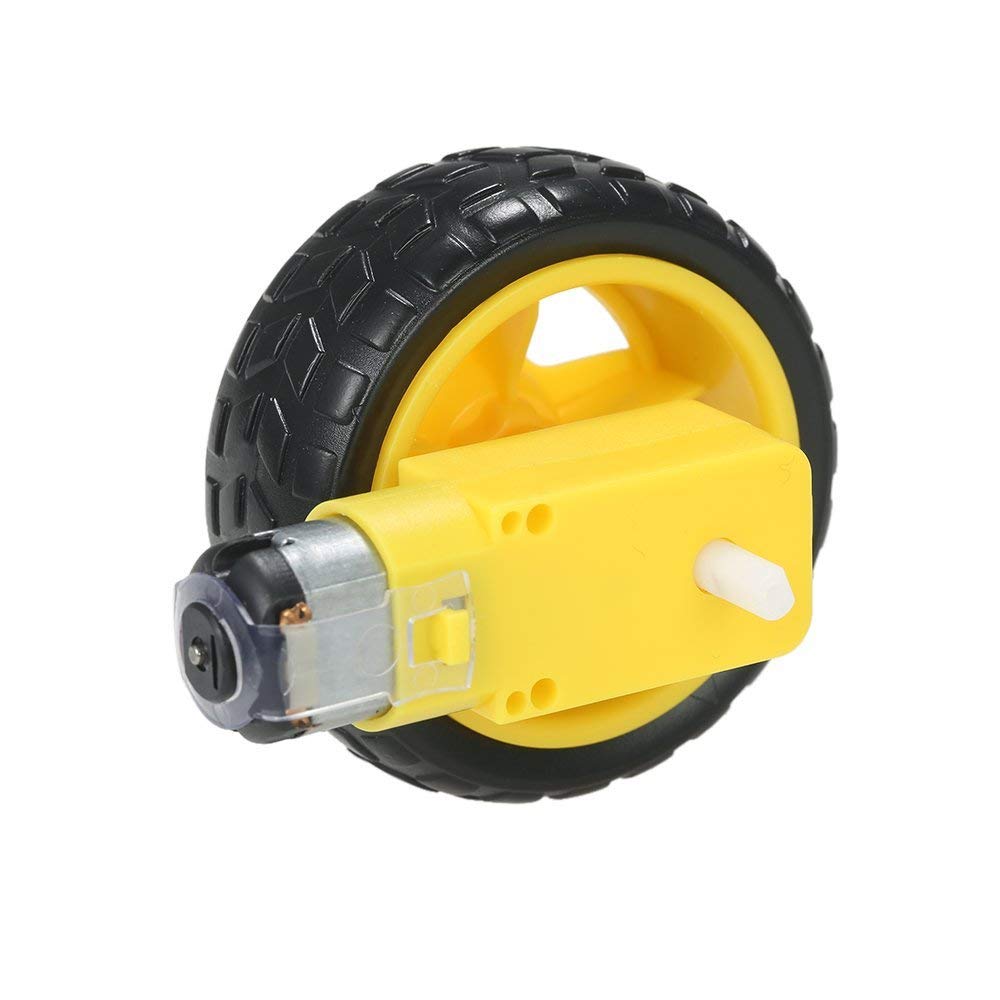 2 Wheels and 2 Motors with Gearbox for Car Robot - Compatible with Arduino & Raspberry Pi - DIY Robotics Kit for Smart Car Projects and STEM Learning