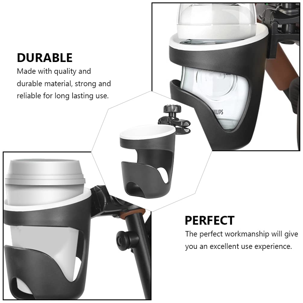 Universal Bike Water Bottle Holder & Stroller Cup Holder - Adjustable Drink Rack for Bicycles, Baby Strollers, Wheelchairs, Walkers & Jogging Strollers - Durable Black Accessory (Perfect for Cycling, Jogging, Parenting & Outdoor Activities)