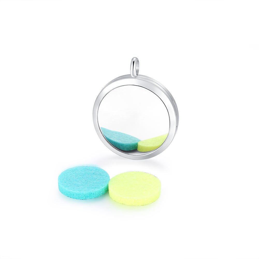 30mm Aromatherapy Essential Oil Diffuser Necklace - Hypoallergenic Magnetic Locket Pendant with 24'' Chain & Pads (Dragonfly Design) for Stress Relief, Meditation & Daily Wear