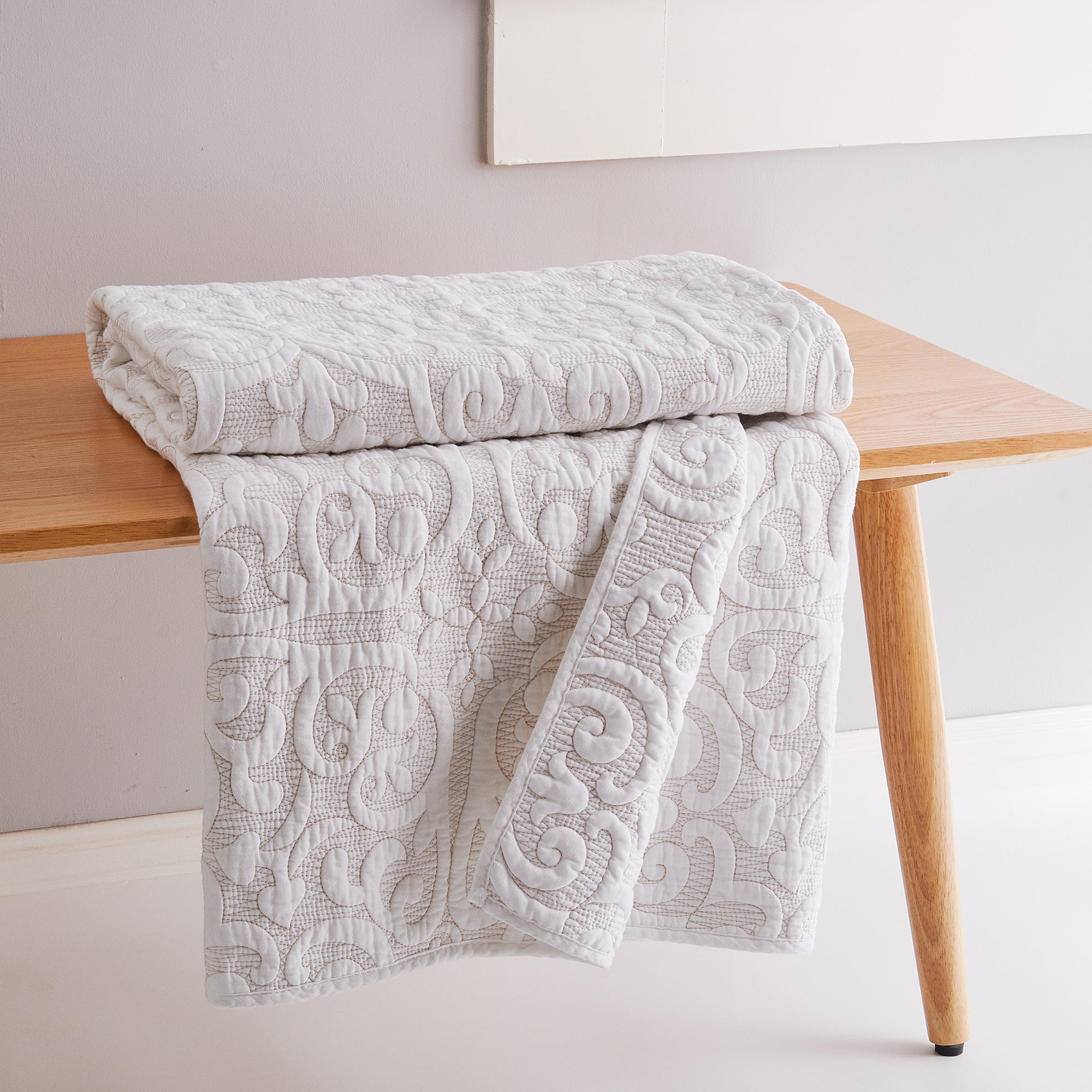BH Sherbourne Stitch Quilted Throw Blanket - Soft Luxury Quilted Bedspread for Couch, Sofa & Bed - Cozy Home Decor for Living Room, Bedroom & Dorm