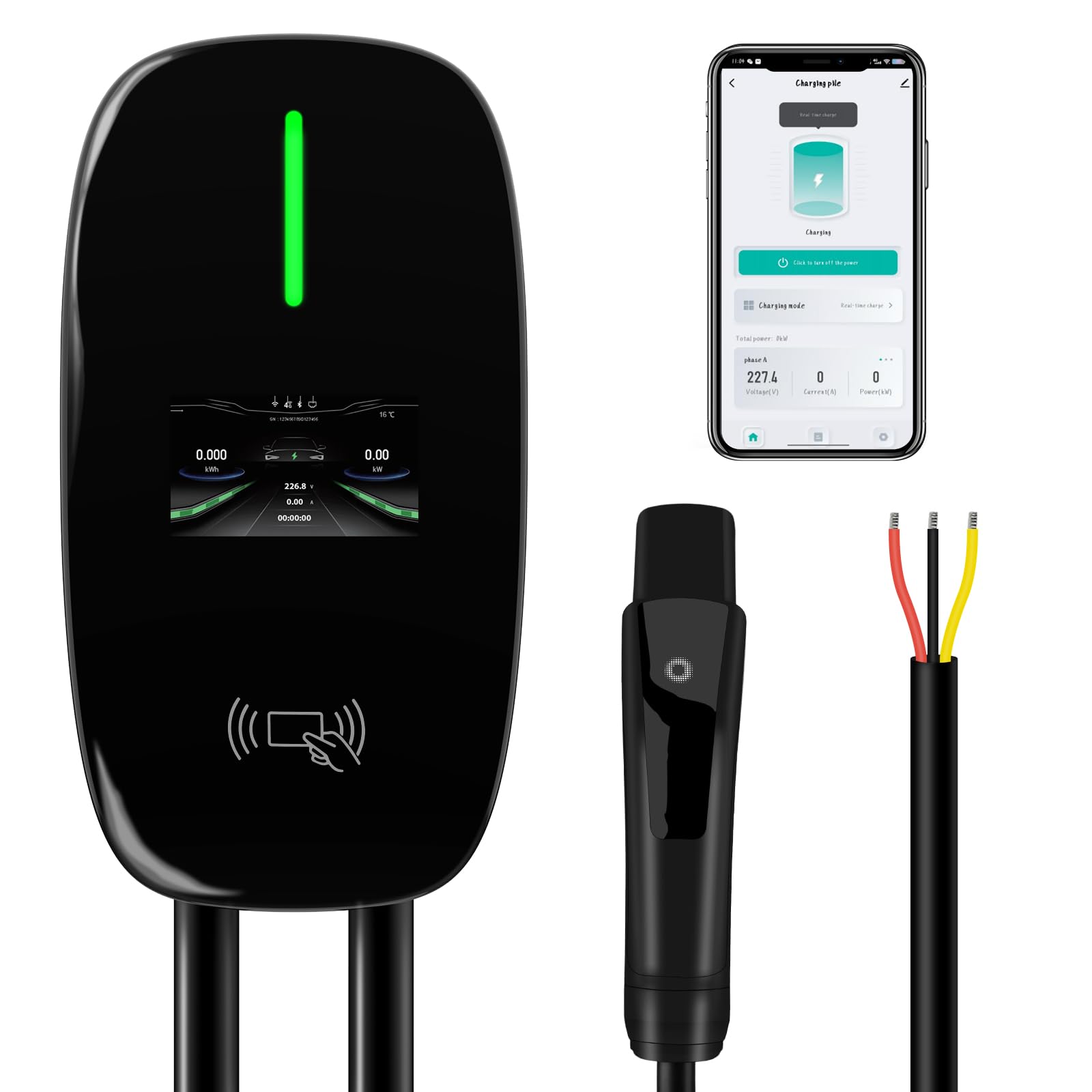 AWESAFE Level 2 EV Charger for Tesla - 48 Amp Smart WiFi Enabled Electric Vehicle Charging Station with NEMA 14-50/Hardwired, Mobile App Control - Indoor/Outdoor Home & Commercial Use for Fast Charging
