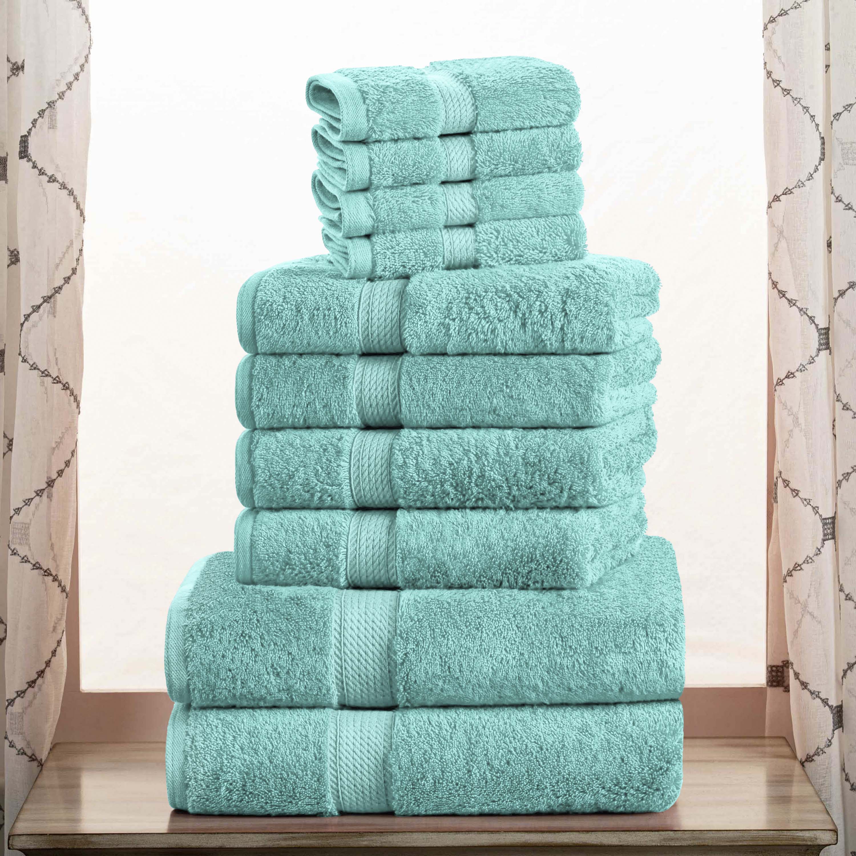 Premium Egyptian Cotton Plush Heavyweight Towel Set - 10 Piece Ultra Absorbent Luxury Bath Towels for Spa, Hotel & Home Use