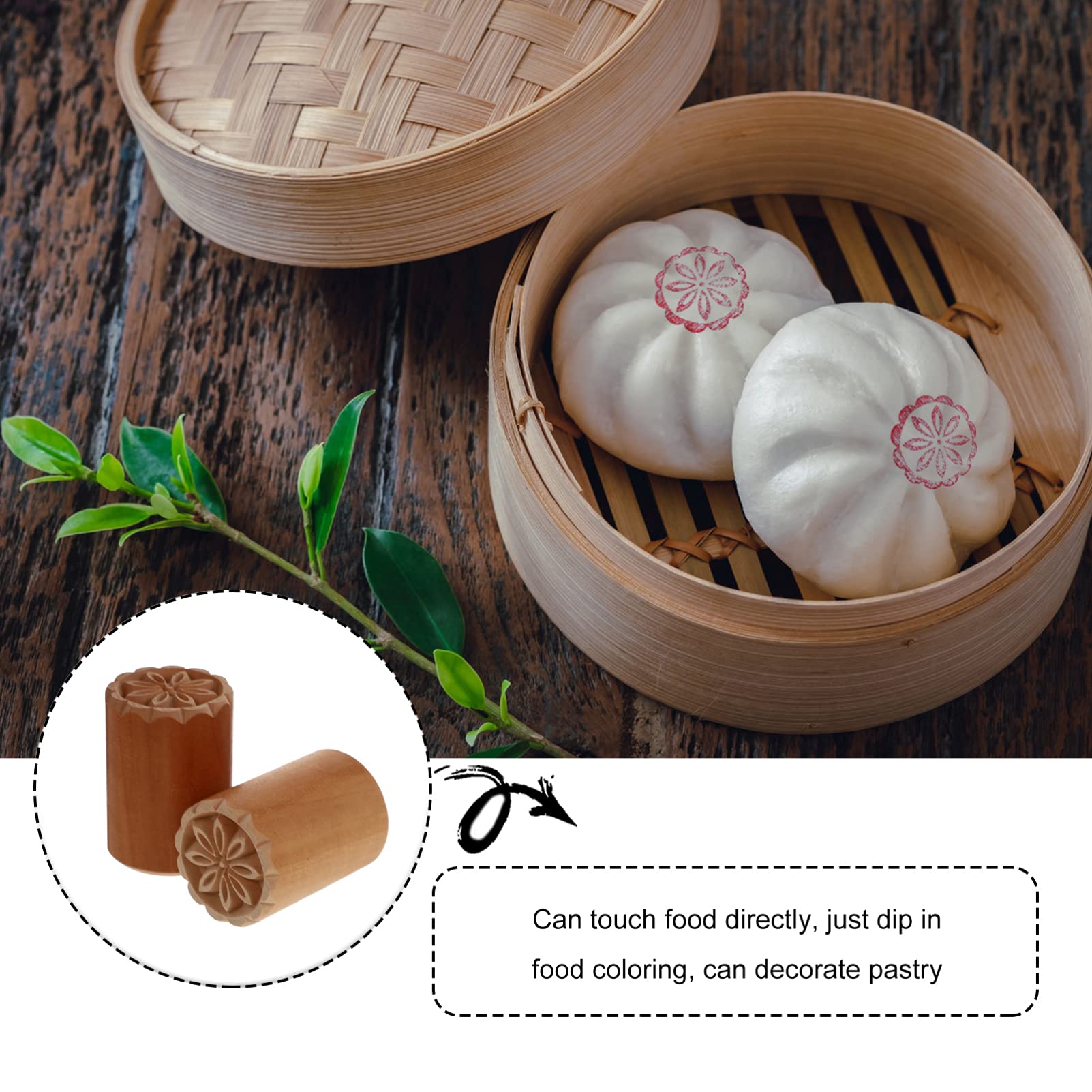 2pcs Wooden Dough Stampers for Baking - Handmade Pastry Stamps, Cookie Dough Seals & Baking Tools - Perfect for Homemade Bread, Cookies, Pies & DIY Crafts