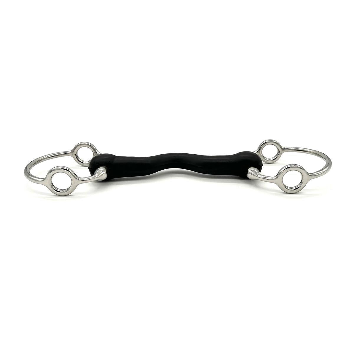 AJR Hard Rubber Medium Port Gag Bit for Horse Training - Durable Equestrian Bit for Western & English Riding, Comfortable Mouthpiece for Better Control