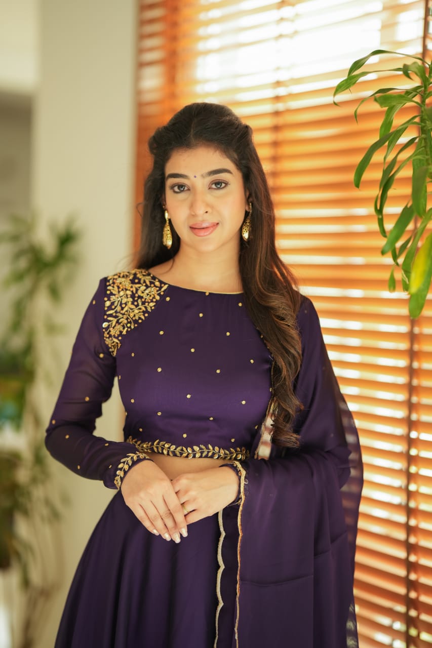 Aashmika Violet Designer Lehenga Choli Set for Women | Indian Ethnic Party Wear | Wedding, Festival & Special Occasion Outfit