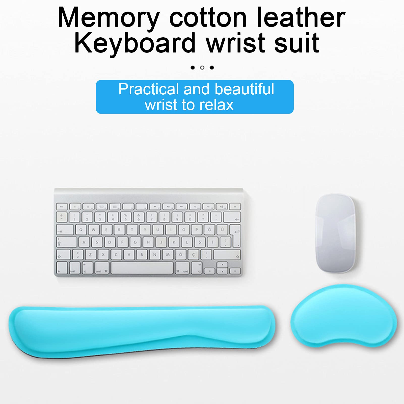 Ergonomic Non-Slip Mouse Pad with Memory Foam Wrist Rest - Comfortable Computer Keyboard & Mouse Mat for Office, Gaming & Home Use - Pink (PC/Mac/Laptop)