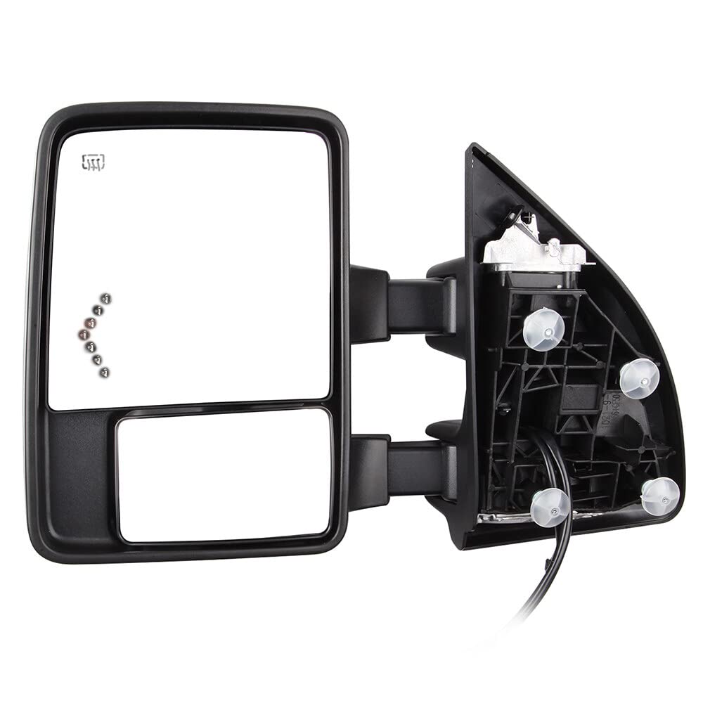 ECCPP Power Heated Towing Mirrors with LED Turn Signal & Puddle Light - Compatible with 2003-2007 Ford F250 F350 F450 F550 Super Duty (Left & Right Side) - Perfect for Heavy-Duty Towing, Night Driving & Off-Road Adventures