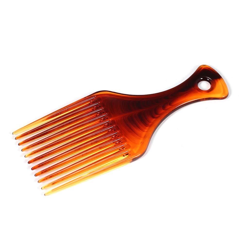 Afro Hair Pick Comb - Styling Hair Brush with Oil Slick Finish for Men & Women | Perfect for Curly, Coily & Natural Hair Styling at Home or Salon