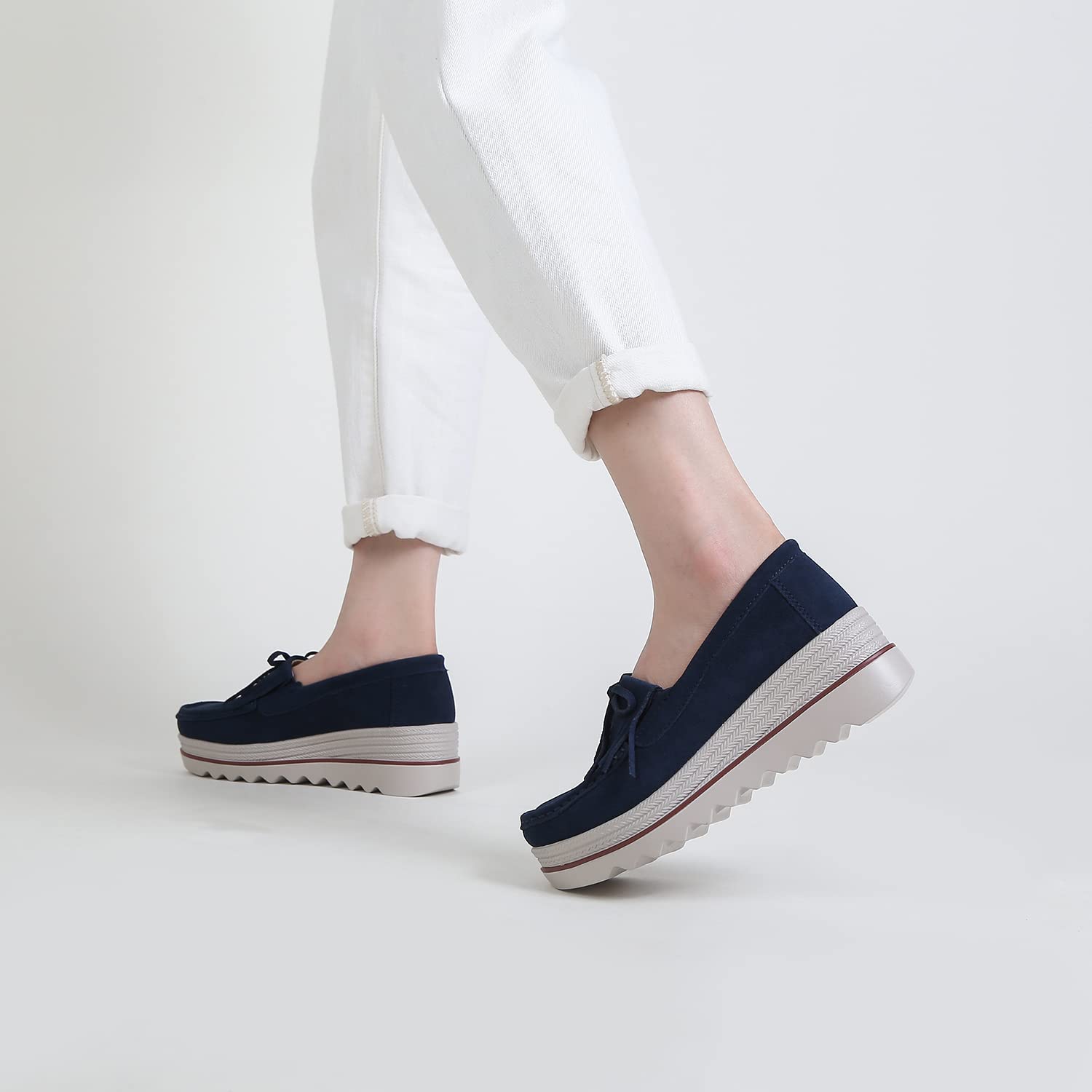 Ruiatoo Women's Slip-On Loafers - Comfortable Thick Soft Platform Shoes for Business Casual & Walking - Perfect for Office, Travel and Everyday Wear