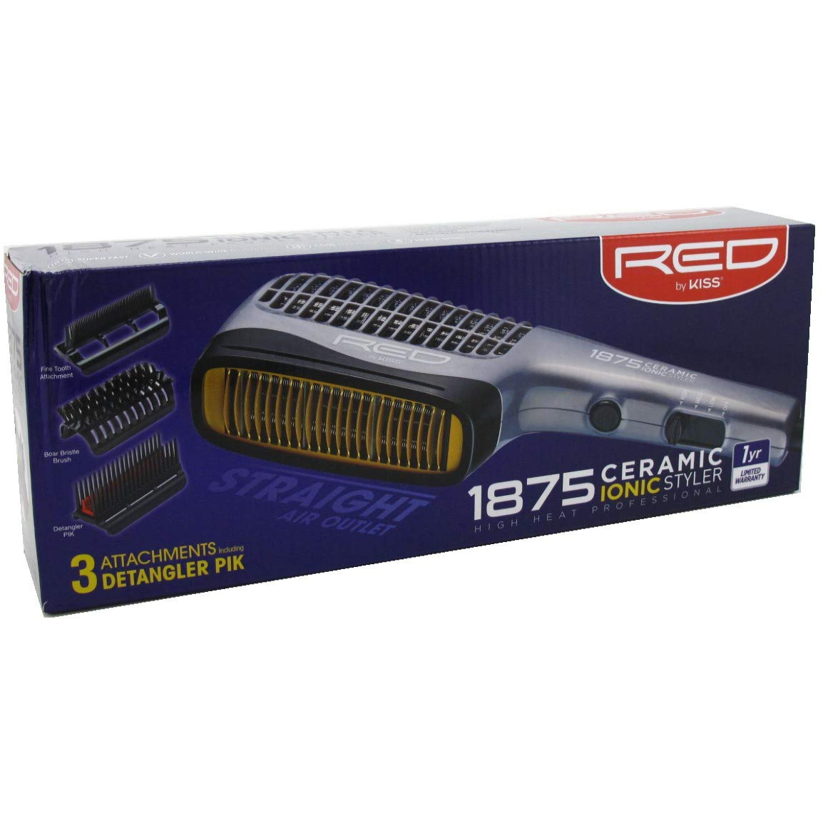 RED 1875 Ceramic Ionic Hair Styler - Professional Salon-Grade Flat Iron for Smooth, Shiny, Frizz-Free Hair at Home | Perfect for Straightening, Curling & Styling